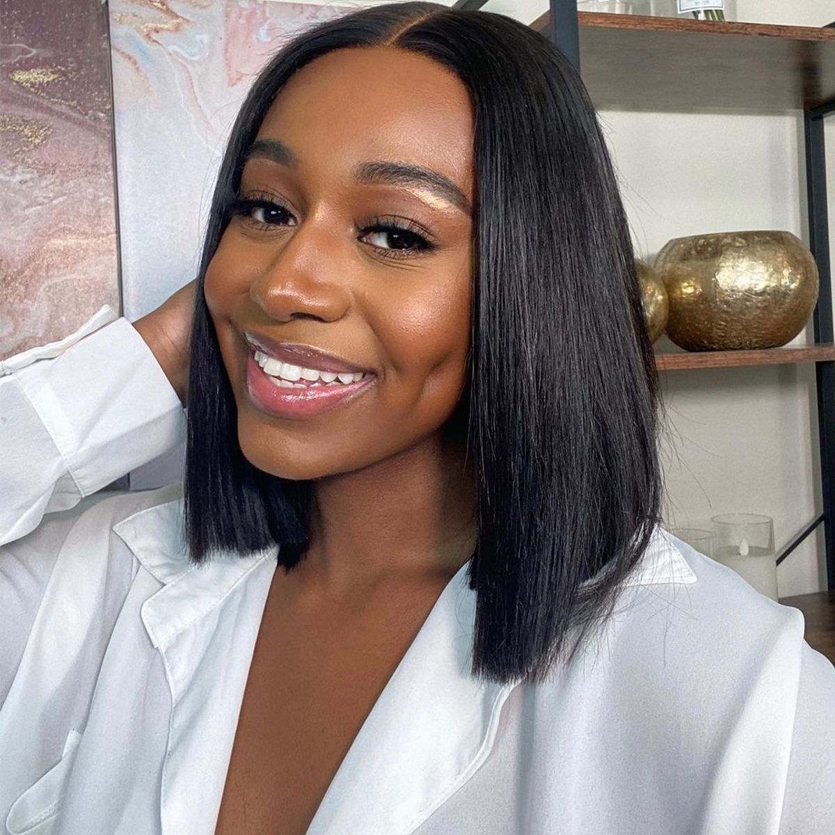 pre-cut-lace-wear-go-straight-bob-wig-1 Silk Base 6×5 Pre-cut Lace Wear & Go Glueless Wig 180% Density Straight Bob Wig Human Hair - Image 1