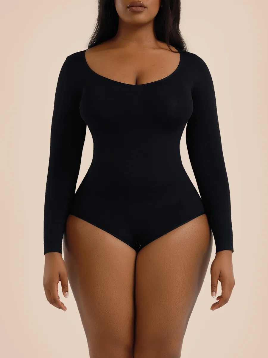 b087d60f750d481487ec122805aca0e5_900x Long Sleeves Tummy Control Butt Lift Bodysuit - Image 1